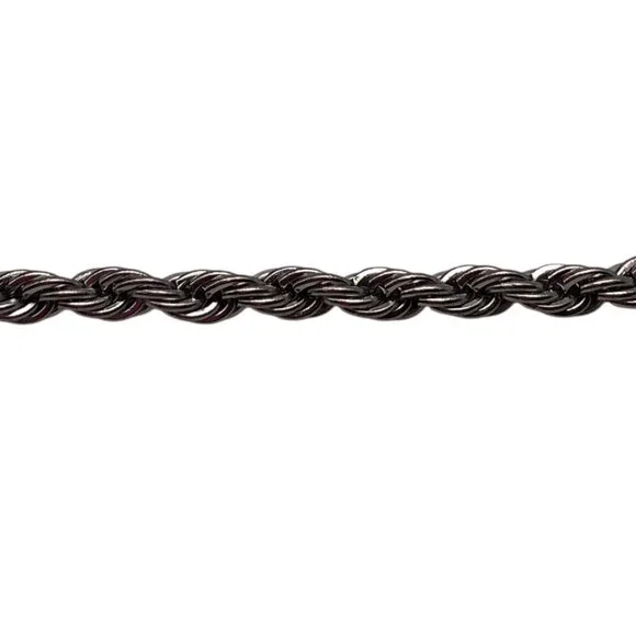 4mm Mens Stainless Steel Twist Rope Chain Necklace 18in With Lobster Clasp - Picture 12 of 12